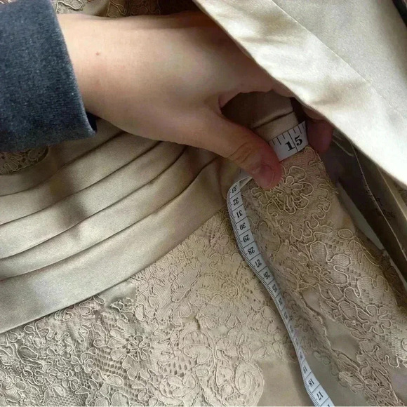 LanTing Mother of the Bride Tan Dress with  Lace - Picture 12 of 12